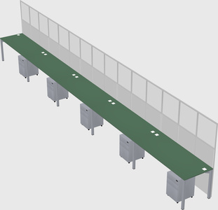 Shared rectangular cubicle