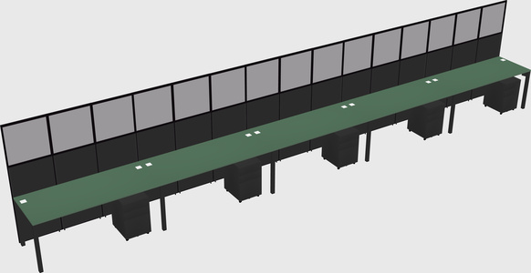 Shared rectangular cubicle