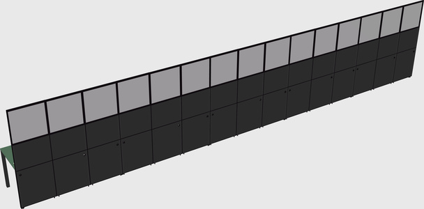 Shared rectangular cubicle