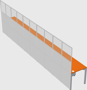Shared rectangular cubicle