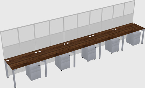 Shared rectangular cubicle