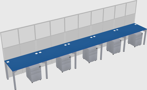 Shared rectangular cubicle
