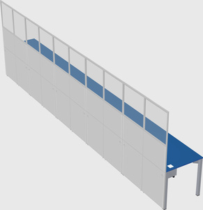 Shared rectangular cubicle