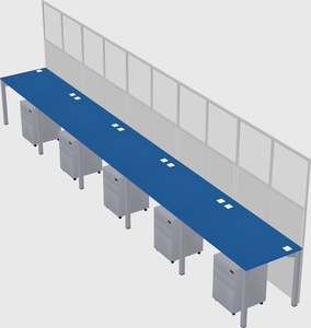Shared rectangular cubicle