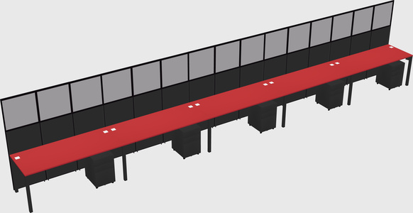 Shared rectangular cubicle
