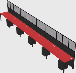 Shared rectangular cubicle
