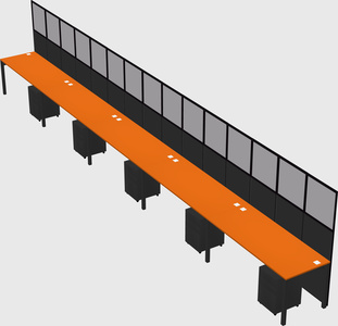 Shared rectangular cubicle