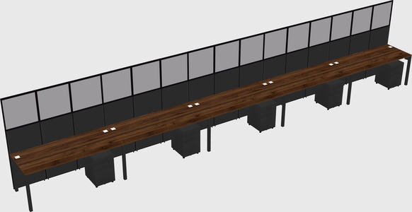 Shared rectangular cubicle
