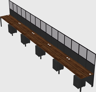 Shared rectangular cubicle