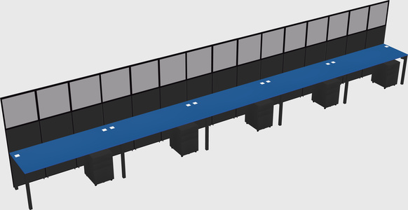 Shared rectangular cubicle