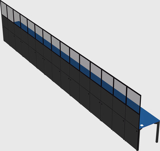 Shared rectangular cubicle