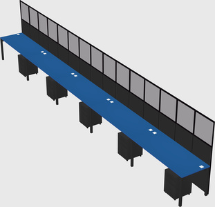 Shared rectangular cubicle