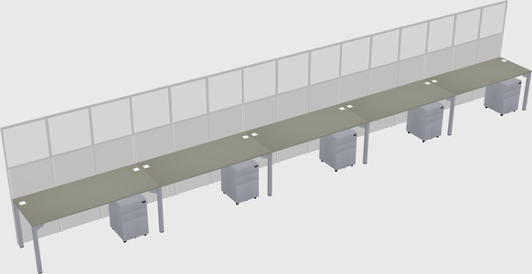 Shared rectangular cubicle