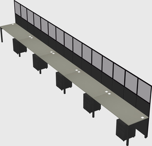 Shared rectangular cubicle