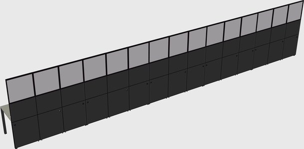 Shared rectangular cubicle