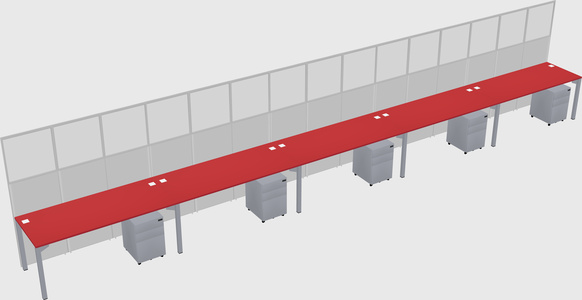 Shared rectangular cubicle