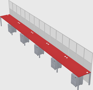 Shared rectangular cubicle