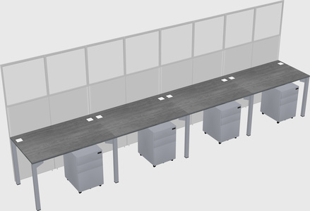 Shared rectangular cubicle