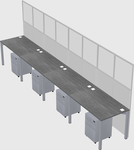 Shared rectangular cubicle