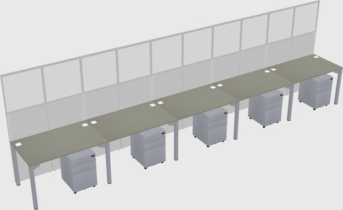 Shared rectangular cubicle