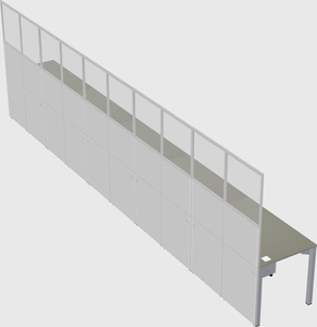 Shared rectangular cubicle