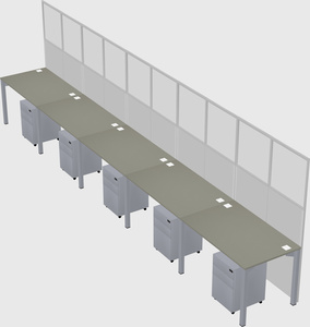Shared rectangular cubicle
