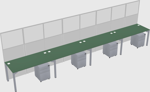 Shared rectangular cubicle