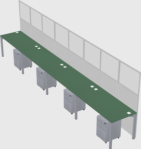 Shared rectangular cubicle