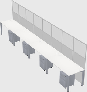 Shared rectangular cubicle