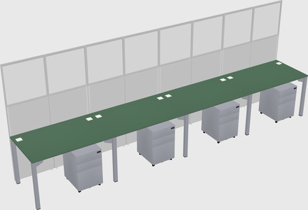 Shared rectangular cubicle