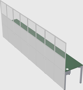 Shared rectangular cubicle