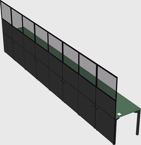 Shared rectangular cubicle
