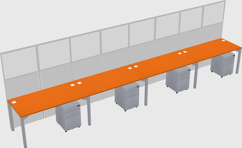 Shared rectangular cubicle