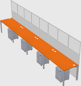 Shared rectangular cubicle