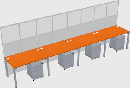 Shared rectangular cubicle
