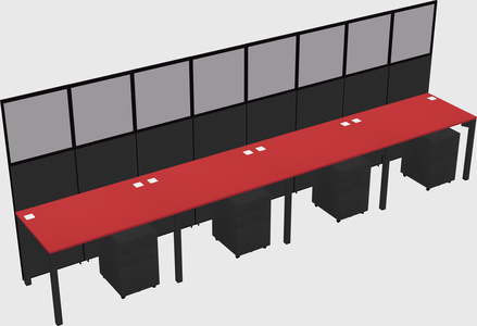 Shared rectangular cubicle