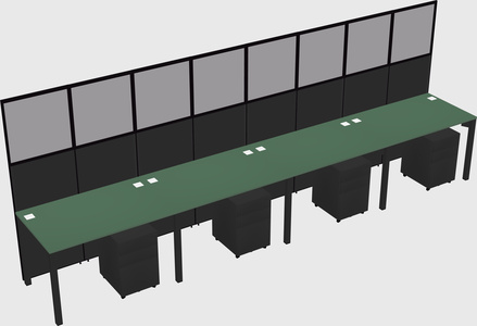 Shared rectangular cubicle