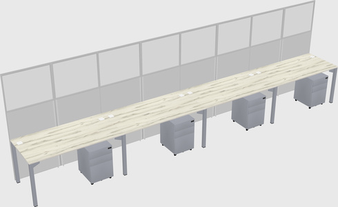 Shared rectangular cubicle