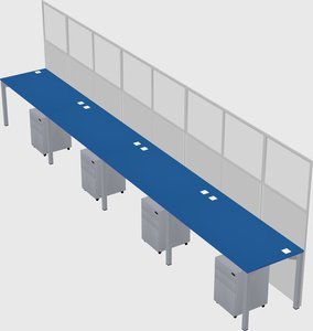 Shared rectangular cubicle