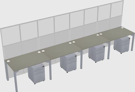 Shared rectangular cubicle