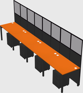 Shared rectangular cubicle