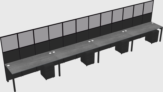 Shared rectangular cubicle