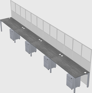 Shared rectangular cubicle