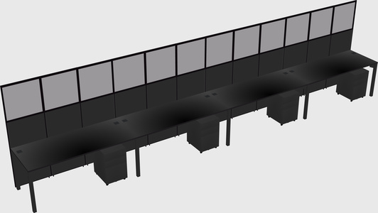 Shared rectangular cubicle