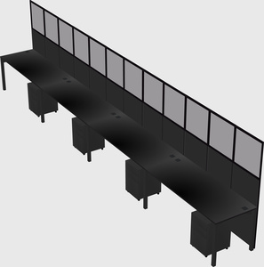 Shared rectangular cubicle