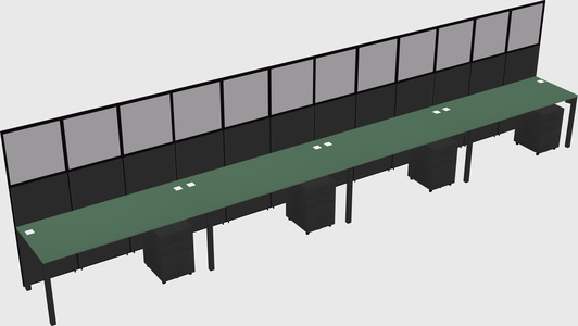 Shared rectangular cubicle