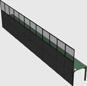 Shared rectangular cubicle