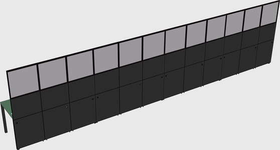 Shared rectangular cubicle