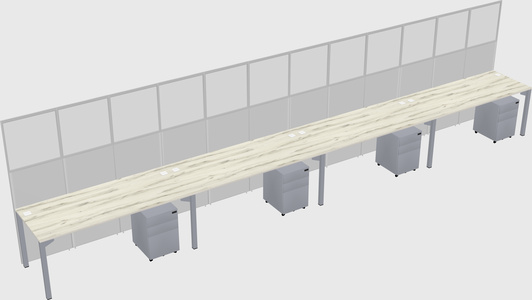 Shared rectangular cubicle
