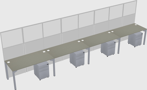 Shared rectangular cubicle
